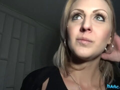 My sperm landed purrfectly on her ideal tits - public agent
