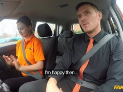 Backseat Blowing Off And Deep Creampie Fake Driving School