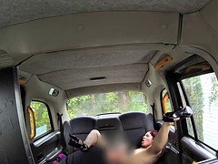 Fake taxi driver bangs redhead in public