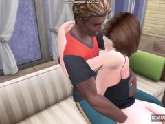 Enthousiasteling, Grote lul, Zwart, Interraciaal, Zuigen