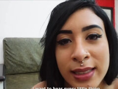 Two spicy Latinas are sharing a sex toy on the couch
