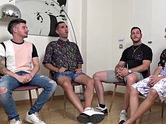 素人, 乱交, グループ, ハードコア, 淫乱熟女, 赤毛, シャワー, スペイン人