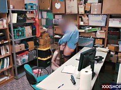 Blonde shoplifter caught and fucked hard in the office