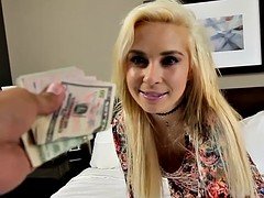 Tiny teen accepts 1000 dollars for sex at a fake casting