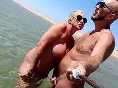 Enjoying some beach fun with stepmom