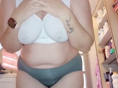 Bathroom, Diaper, Farting, Hairy, Italian, Pussy, Shower, Tattoo