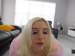 Gia OhMy rides cock with her shaved pussy in POV