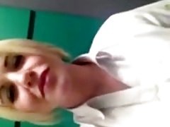 British blonde masturbating in the loo at work