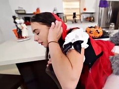 Red riding hood Kharlie Stone deeply pounded and facialed