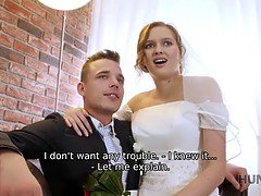 Braut, Gehörnter ehemann, Kleid, Hardcore, Geld, Strümpfe, Jungendliche (18+), Hochzeit