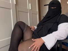 Arabisch, Grosser arsch, Schwarz, Masturbation, Orgasmus, Strumpfhose, Muschi, Nass