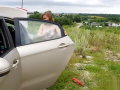 Culo grande, Tetona, Coche, Hembra, Hd, Maduro, Pezones, Solo