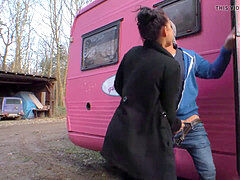 Gros cul, Sucer une bite, Brunette brune, Européenne, Allemand, Nénés