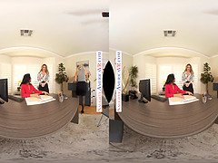Get ready for a wild office foursome with three horny MILFs who love to suck and fuck your big dick