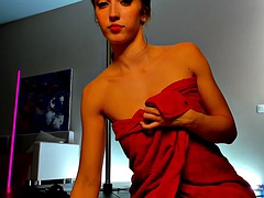 素人, 美人, 中出し, シャワー, オッパイの, ウェブカメラ