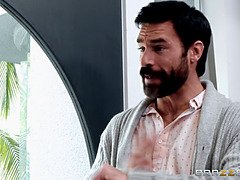 Grosser schwanz, Grosse titten, Braunhaarige, Schwanz, Schmutzig, Hd, Lecken, Masturbation