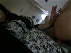 Mistress strapon dildo and fuck anal slut while smoking