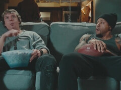 Grosser schwanz, Schwarz, Blasen, Vollbusig, Kehlenfick, Ehemann, Milf, Rotschopf