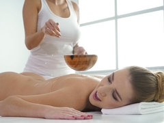 Linda, Besar, Lesbiana, Lamidas, Masaje, Masturbación, Desnudo, Coño