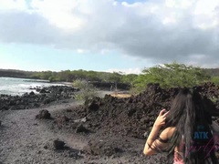 Braunhaarige, Fingern, Masturbation, Nackt, Pov, Öffentlich, Muschi, Nass