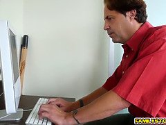 Elena Koshka sucking her step bros cock