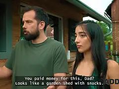 Daddy4k. risky outdoor screw with bf's daddy