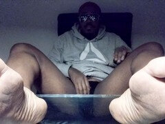 Gay porn, foot worship, office