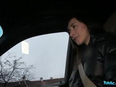 Stranded Russian Babe Fucks in Car