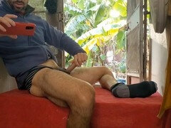 Enthousiasteling, Daddy, Voeten, Homo, Harig, Masturbatie, Spier, Buiten