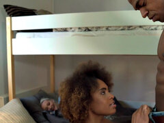 黒人, ブロンド, 手コキする, 異人種間, キス, オマンコ, ティーン, 三人