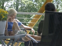 Язык в попке, Блондинки, Минет, Ноги, Дрочка ногами, Лизание, Тощие, Сиськи