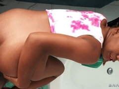 Pijpbeurt, Lul, Hondjeshouding, Zwart, Sperma in gezicht, Handbeurt, Natuurlijke tieten, Speelgoed