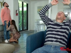 My Step Aunt Rides Me While StepUncle Watches The Game
