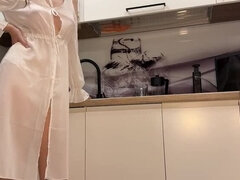 My Stepmom Needs Sex Every Day - I Help Her Out in the Kitchen and Shower