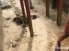Big Tit Ebony Harriet Gets Double Teamed by Hoodlums in Outdoor Threesome
