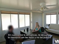 Vorstellungsgespräch, Blondine, Paar, Tschechisch, Hd, Geld, Büro, Muschi