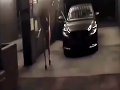 ブロンド, 車, フェティッシュ, 彼女, ヒール, アウトドア, 公共, 一人
