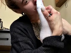 Leie, Braunhaarige, Füsse, Fetisch, Fußfetisch, Massage, Masturbation, Solo