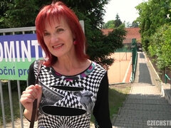 Czech Streets 111 Mrs Irena loves money and cocks