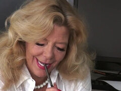 ブロンド, 女, 毛深い, オナニー, 熟年, 母, オーガズム, オマンコ