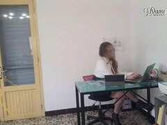 French Domina Wife Fucks Employee Hard For Promotion - Office BDSM & Strapon Pegging