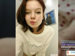 アナル, バイセクシャル, ディルド, ダブル開発, 一人, ペニスバンド, オッパイの, ウェブカメラ