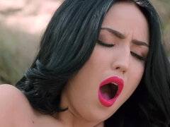 Morena, Tacones, Masturbación, Solo, Medias largas, Adolescente