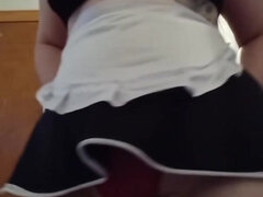 Chica Exotica Con Tatuajes Bailando Y Desnudandose Disfraz De Sirvienta