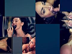 Tussi, Grosser schwanz, Blondine, Blasen, Schwanzloch, Handjob, Hd, Interrassisch