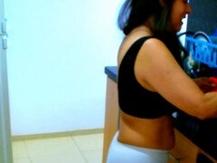 アナル, デカチン, 手コキする, キッチン