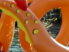 Brunette brune, Célébrité, De plein air, Nénés