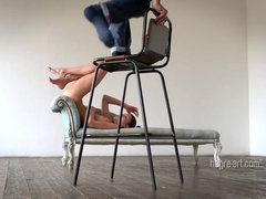 Braunhaarige, Flexibel, Nackt, Nippel, Rasiert, Hoch, Titten