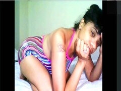 Rainbow cosplay ebony stripper Boricualovenyc in a sundress gives a POV show at home