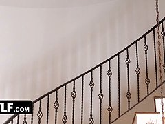 デカ尻, ブロンド, フェラチオ, 巨乳な, イマラチオ, 彼女, 叫ぶ, 息子
